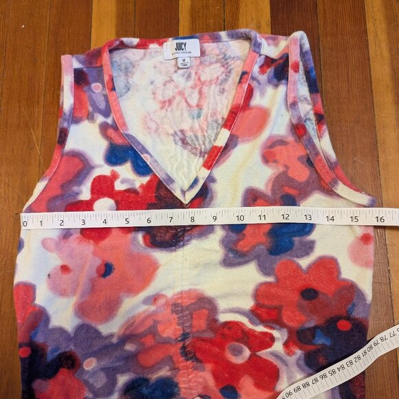 Juicy Couture Sleeveless Terry Floral Crop Top - Picture 4 of 8